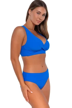 Best Sunsets Electric Blue Hannah High Waist Bottom
