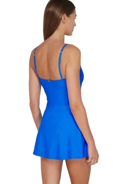 New Sunsets Electric Blue Naomi Swim Dress One Piece