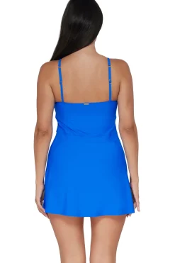 New Sunsets Electric Blue Naomi Swim Dress One Piece