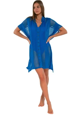 Sale Sunsets Electric Blue Shore Thing Tunic