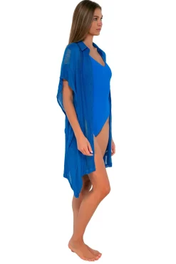 Sale Sunsets Electric Blue Shore Thing Tunic