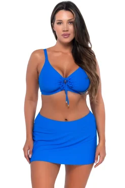 Online Sunsets Electric Blue Sporty Swim Skirt