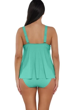 Sale Sunsets Escape Aqua Mist Sandbar Rib Sadie Tankini Top