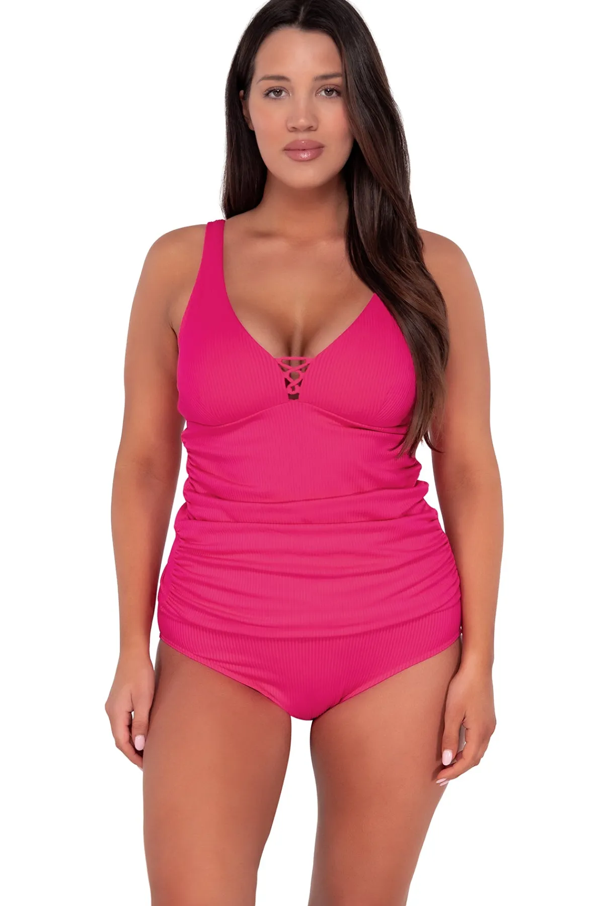 New Sunsets Escape Begonia Sandbar Rib Emerson Tankini Top