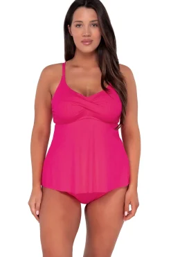 Clearance Sunsets Escape Begonia Sandbar Rib Tori Tankini Top