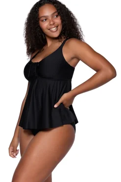 Discount Sunsets Escape Black Marin Tankini Top