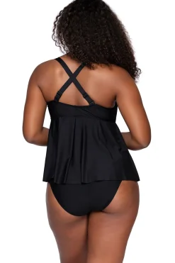 Discount Sunsets Escape Black Marin Tankini Top
