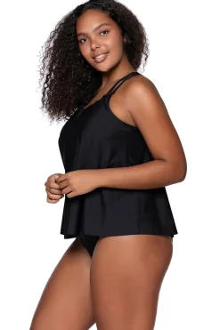 Outlet Sunsets Escape Black Sadie Tankini Top