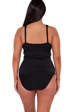 New Sunsets Escape Black Seagrass Texture Emerson Tankini Top