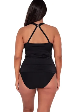 New Sunsets Escape Black Seagrass Texture Emerson Tankini Top