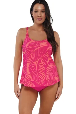 New Sunsets Escape Blushing Palms Sandbar Rib Jenna Tankini Top