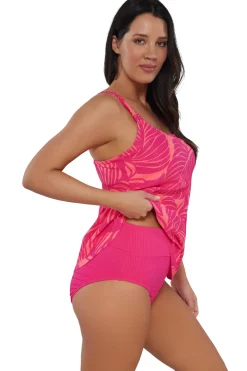 New Sunsets Escape Blushing Palms Sandbar Rib Jenna Tankini Top