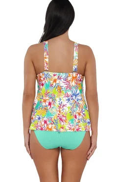 Hot Sunsets Escape Botanical Bliss Sandbar Rib Sadie Tankini Top