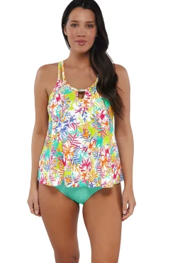 Hot Sunsets Escape Botanical Bliss Sandbar Rib Sadie Tankini Top
