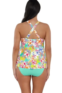 Hot Sunsets Escape Botanical Bliss Sandbar Rib Sadie Tankini Top