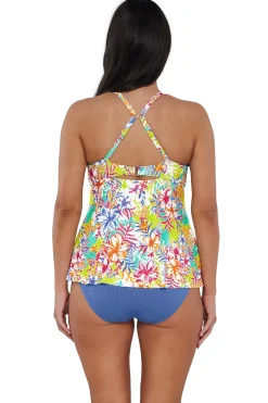 Clearance Sunsets Escape Botanical Bliss Sandbar Rib Tori Tankini Top