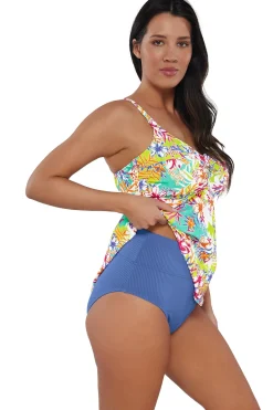Clearance Sunsets Escape Botanical Bliss Sandbar Rib Tori Tankini Top