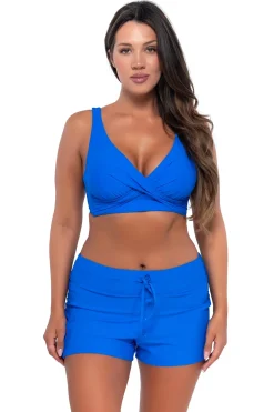 Online Sunsets Escape Electric Blue Laguna Swim Short