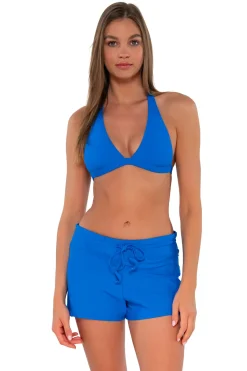 Online Sunsets Escape Electric Blue Laguna Swim Short