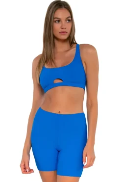 Hot Sunsets Escape Electric Blue Bayside Bike Short