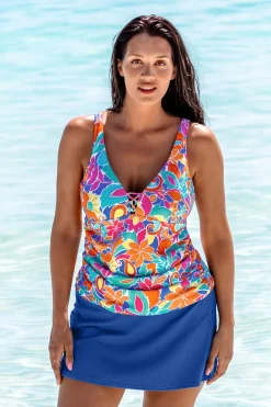 Online Sunsets Escape Festive Floral Sandbar Rib Emerson Tankini Top