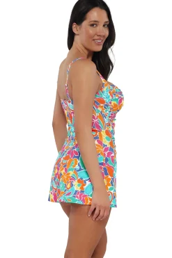 Outlet Sunsets Escape Festive Floral Sandbar Rib Sienna Swim Dress