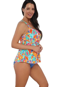 Sale Sunsets Escape Festive Floral Sandbar Rib Jenna Tankini Top
