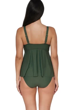 Hot Sunsets Escape Island Green Marin Tankini Top