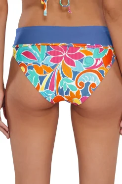 Outlet Sunsets Festive Floral Sandbar Rib Capri High Waist Bottom