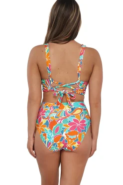 Sale Sunsets Festive Floral Sandbar Rib Hannah High Waist Bottom