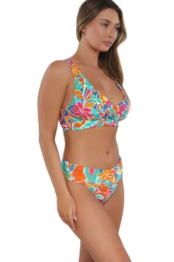 Hot Sunsets Festive Floral Sandbar Rib Elsie Top