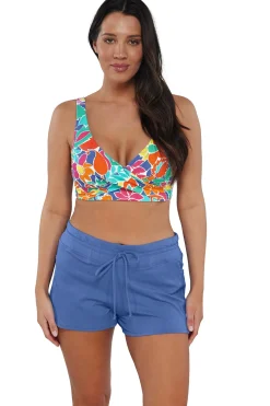 Hot Sunsets Festive Floral Sandbar Rib Elsie Top