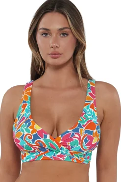 Hot Sunsets Festive Floral Sandbar Rib Elsie Top