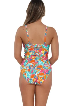 Fashion Sunsets Festive Floral Sandbar Rib Serena Tankini Top