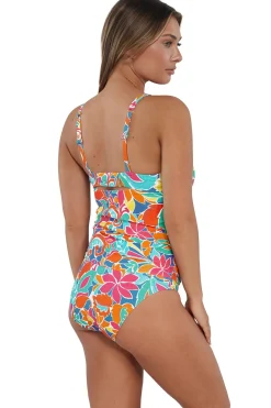 Fashion Sunsets Festive Floral Sandbar Rib Serena Tankini Top