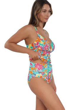 Fashion Sunsets Festive Floral Sandbar Rib Serena Tankini Top