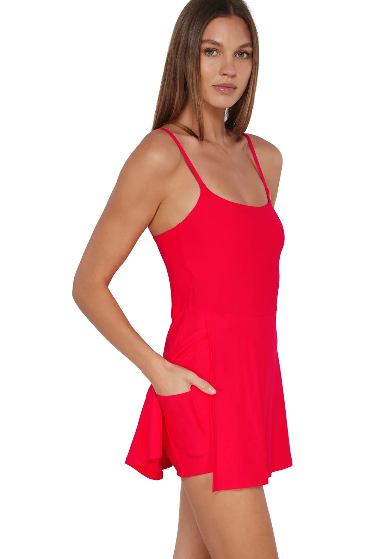New Sunsets Geranium Naomi Swim Dress One Piece