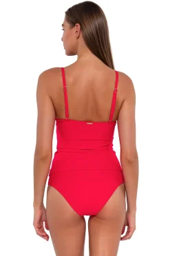 Sale Sunsets Geranium Simone Tankini Top