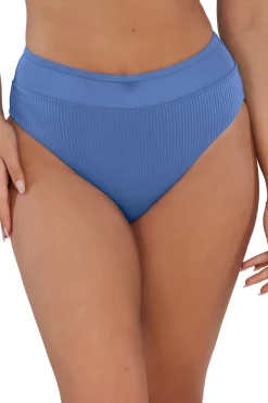 Sale Sunsets Harbor Blue Sandbar Rib Annie High Waist Bottom