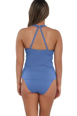 Discount Sunsets Harbor Blue Sandbar Rib Elsie Tankini Top