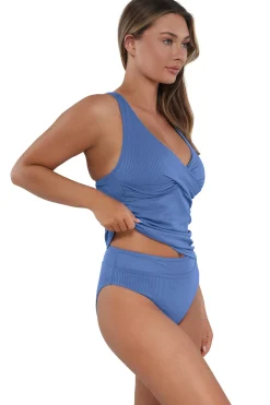 Discount Sunsets Harbor Blue Sandbar Rib Elsie Tankini Top