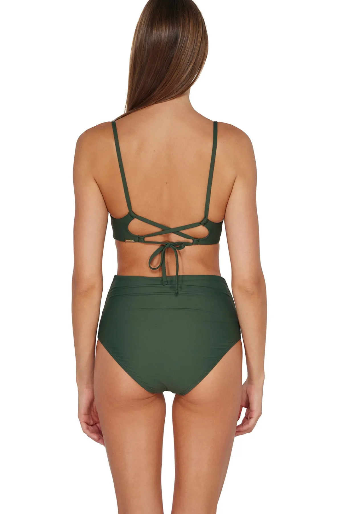 Discount Sunsets Island Green Capri High Waist Bottom