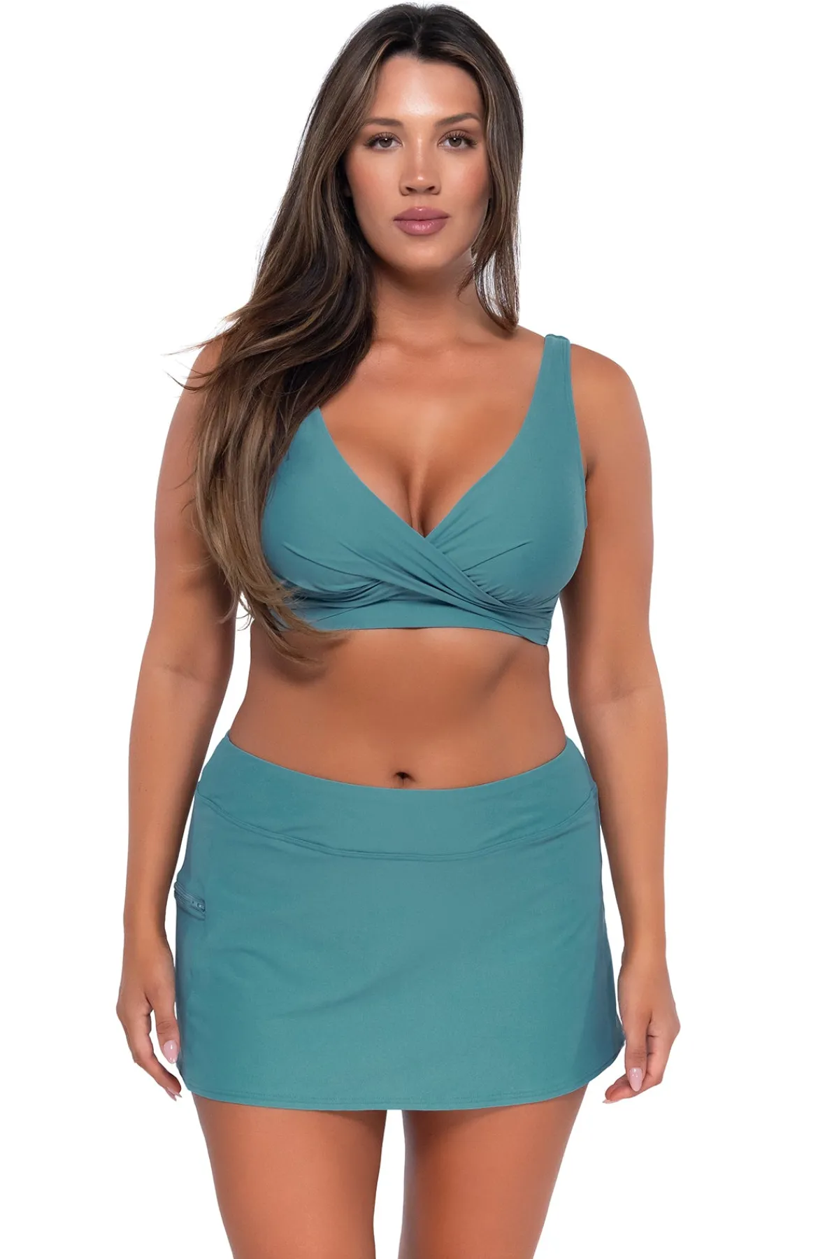 Clearance Sunsets Ocean Sporty Swim Skirt