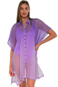 Discount Sunsets Passion Flower Shore Thing Tunic