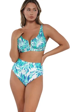 Hot Sunsets Sea Breeze Sandbar Rib Hannah High Waist Bottom