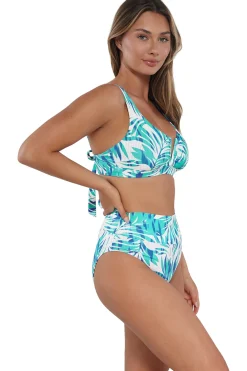 Hot Sunsets Sea Breeze Sandbar Rib Hannah High Waist Bottom