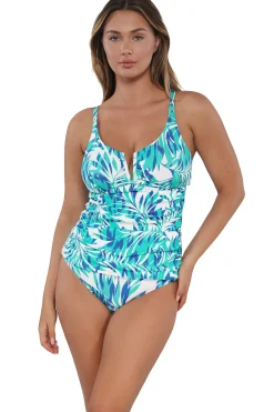 Fashion Sunsets Sea Breeze Sandbar Rib Zuri V-Wire Tankini Top