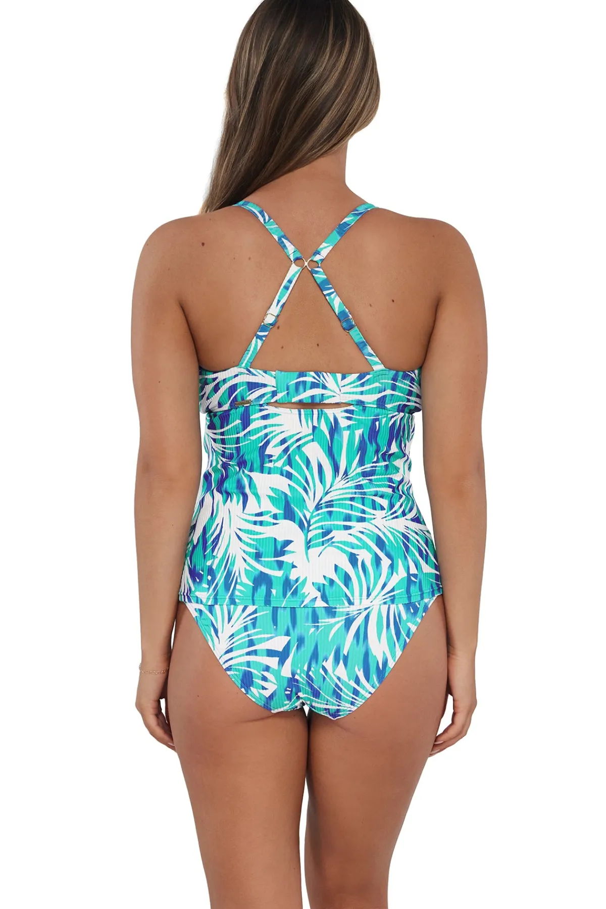 Fashion Sunsets Sea Breeze Sandbar Rib Zuri V-Wire Tankini Top