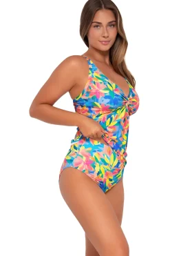Hot Sunsets Shoreline Petals Forever Tankini Top
