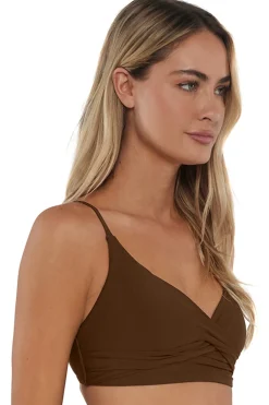 Discount Sunsets Tiki Brown Lyla Bralette Top